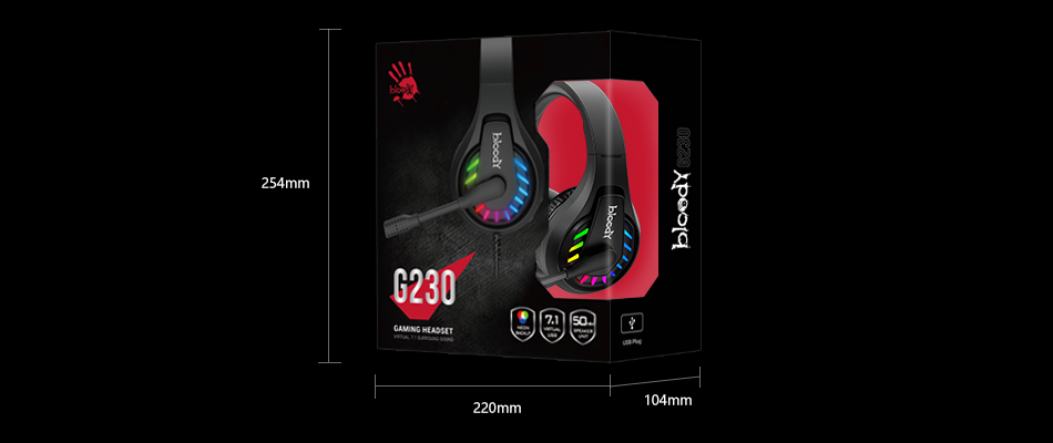 Bloody G230 Virtual 7.1 Surround Sound Gaming Headset
