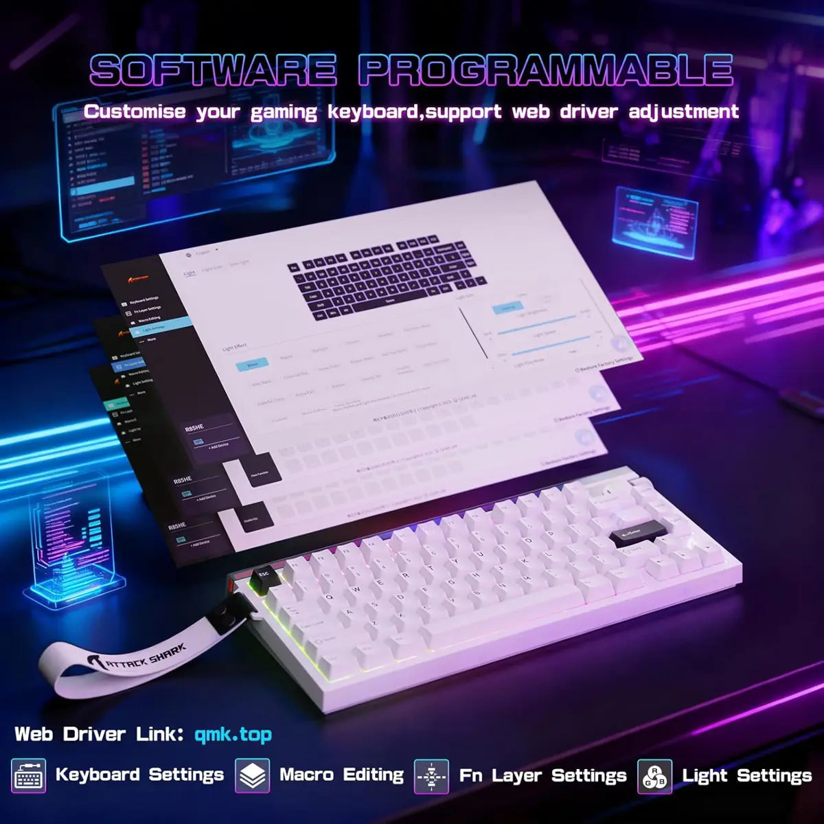 Attack Shark R85 HE Keyboard (White)