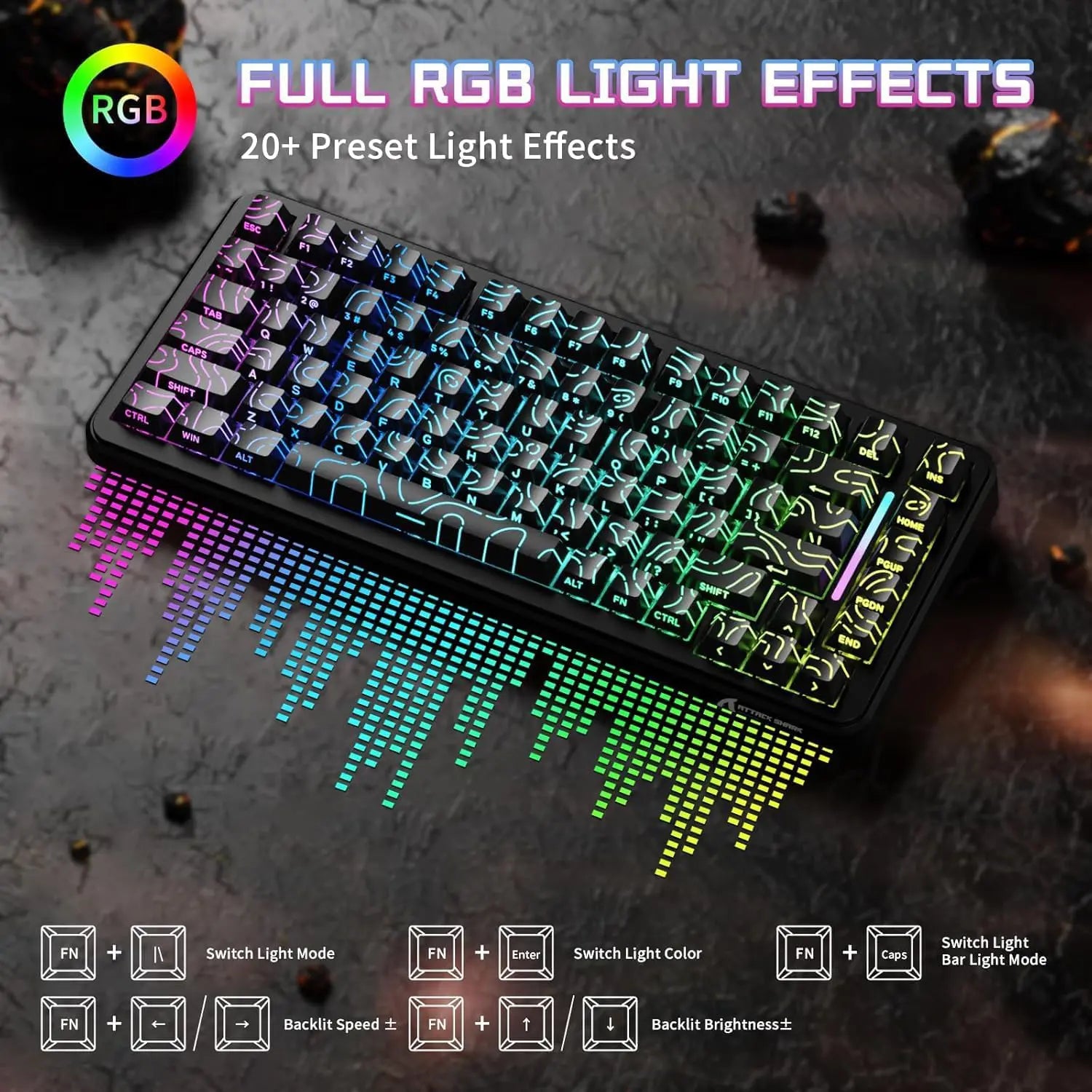 Attack Shark X82 Pro HE Keyboard (Black Contour)