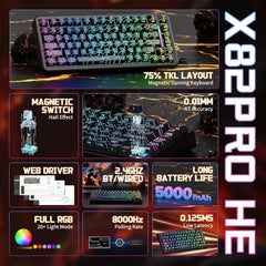 Attack Shark X82 Pro HE Keyboard (Black Contour)