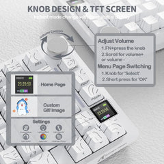 Attack Shark X820 Ultra Display Keyboard (White Contours)