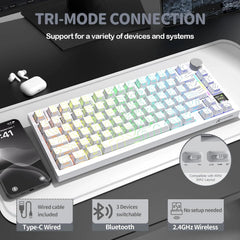 Attack Shark X820 Ultra Display Keyboard (White Contours)