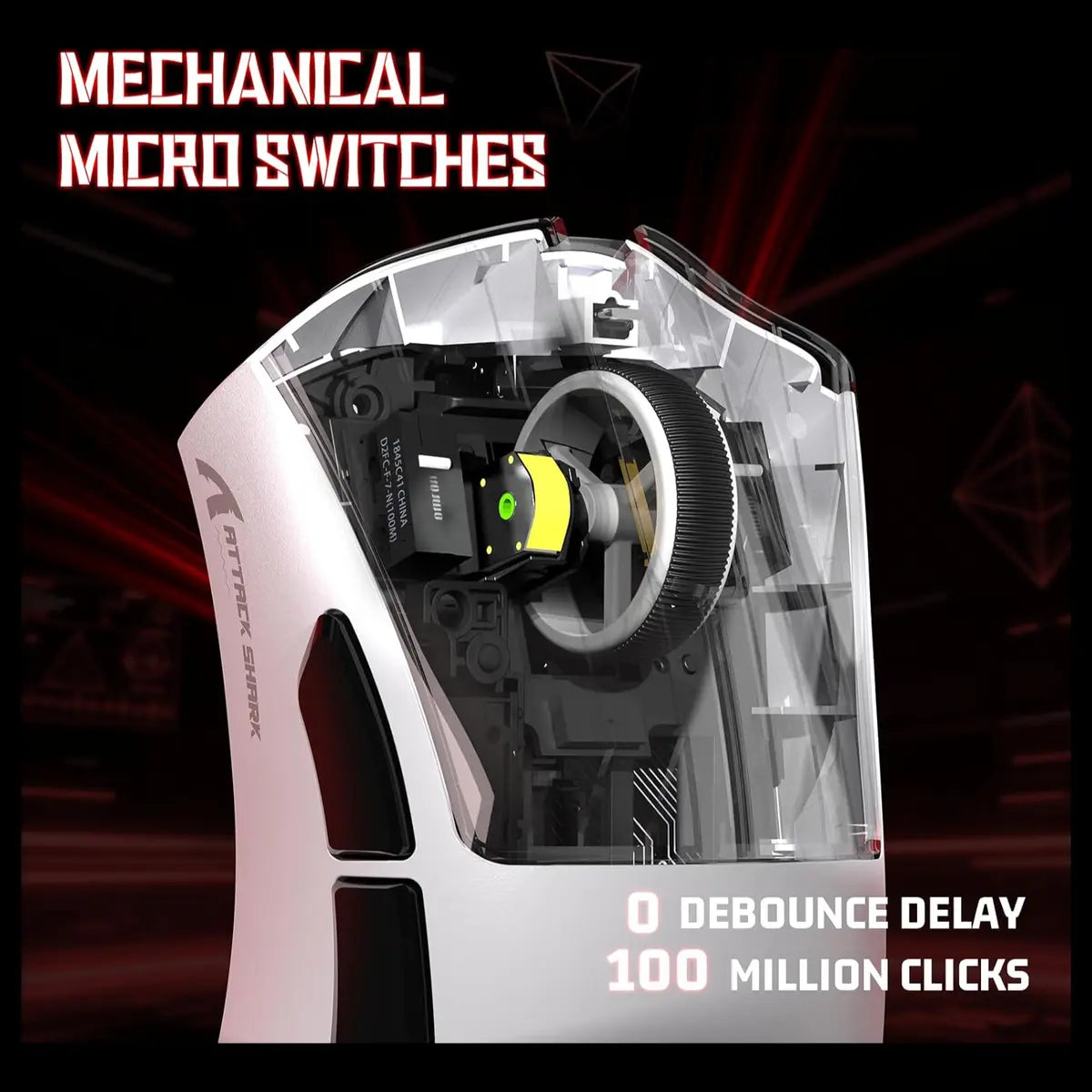ATTACK SHARK V3 Ultra-Light Wireless Gaming Mouse, 25000 DPI, 62g, White