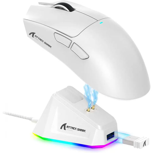 Attack Shark X11 Wireless Mouse with Dock (White)